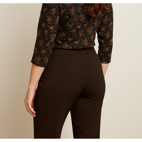 Talbots Womens Size 6 Heritage Stretch Brown Dress Pants Side Zip No Pockets - Picture 1 of 12